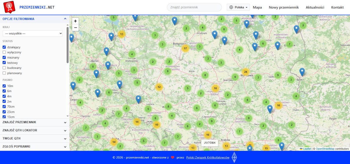 Przemienniki.net – mapa i baza przemienników krótkofalarskich